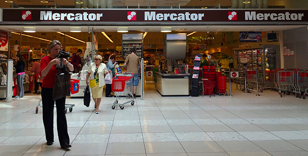 Mercator, one of the many surveyed supermarkets, carried many target market basket items.