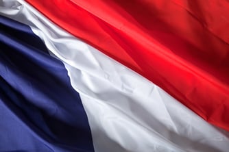 Picture of the French flag with wavy texture