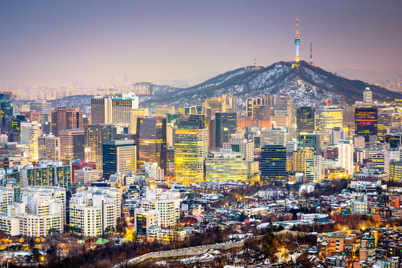 Seoul, South Korea city skyline.