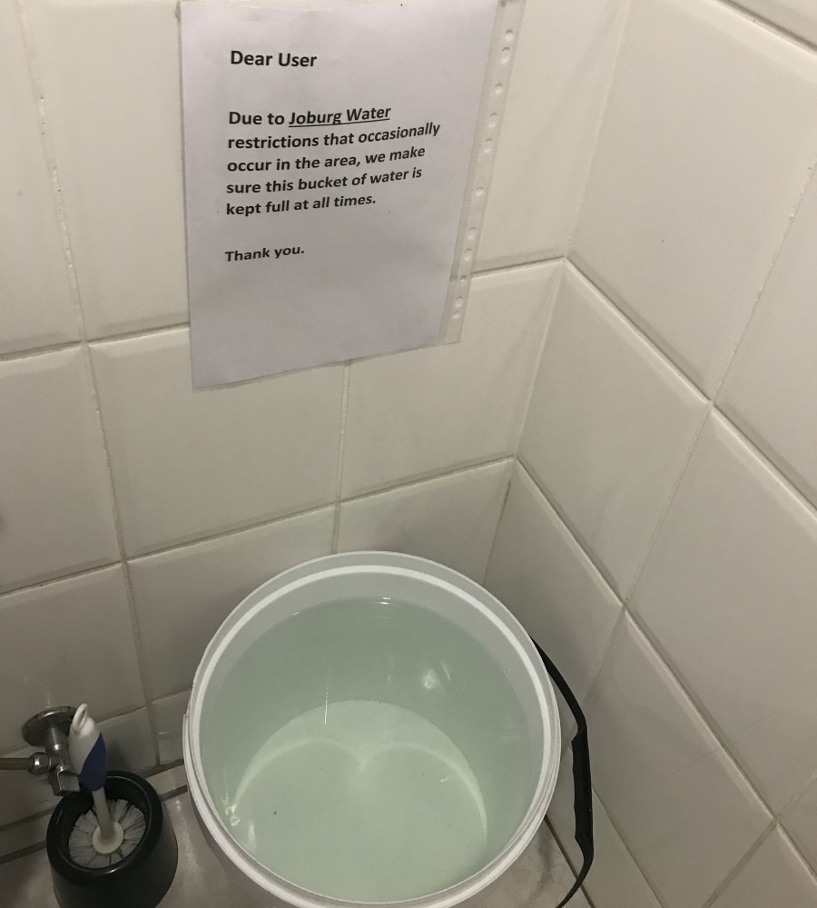 Johannesburg, South Africa - bucket of water