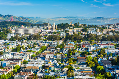 View from Tank Hill Park, in San Francisco, California.