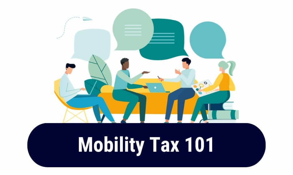 Image of people watching the mobiity tax session