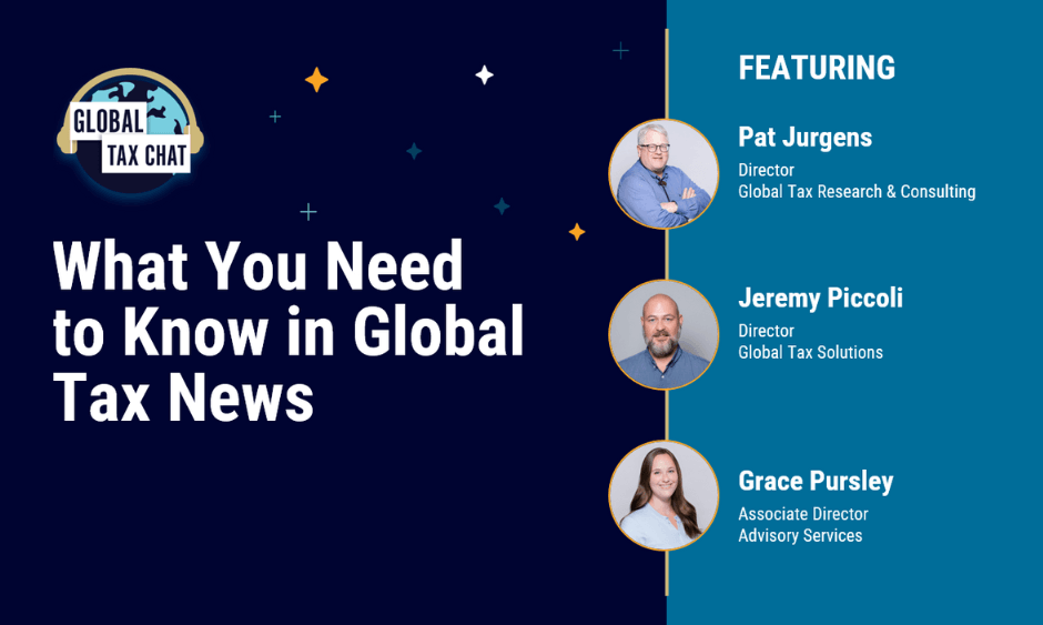 Image of the Global Tax Chat show form May 2025