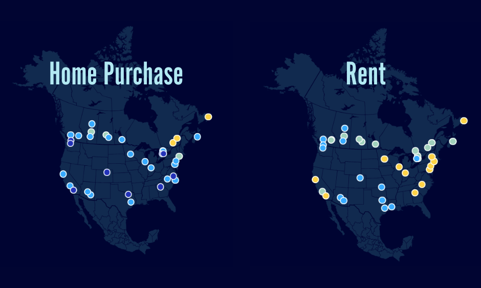 Image of North American rent and home purchase costs