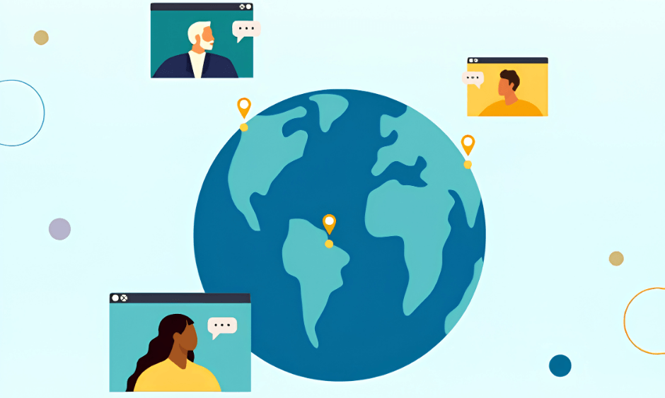 Image of the world communicating