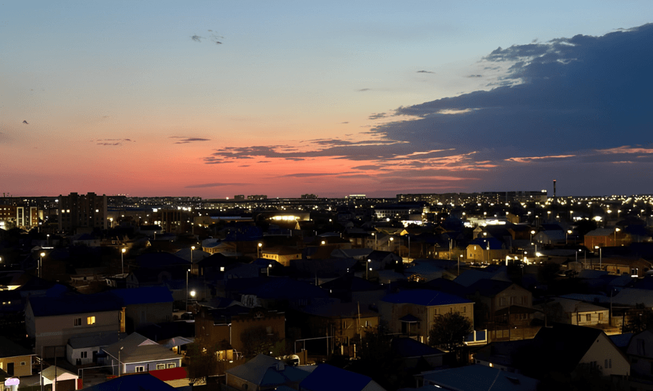 Atyrau at night